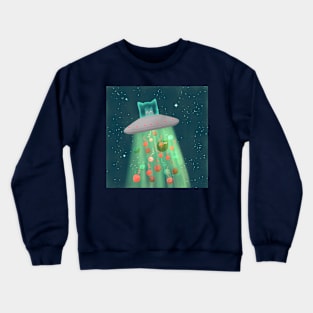 Space Cat and Yarn Crewneck Sweatshirt